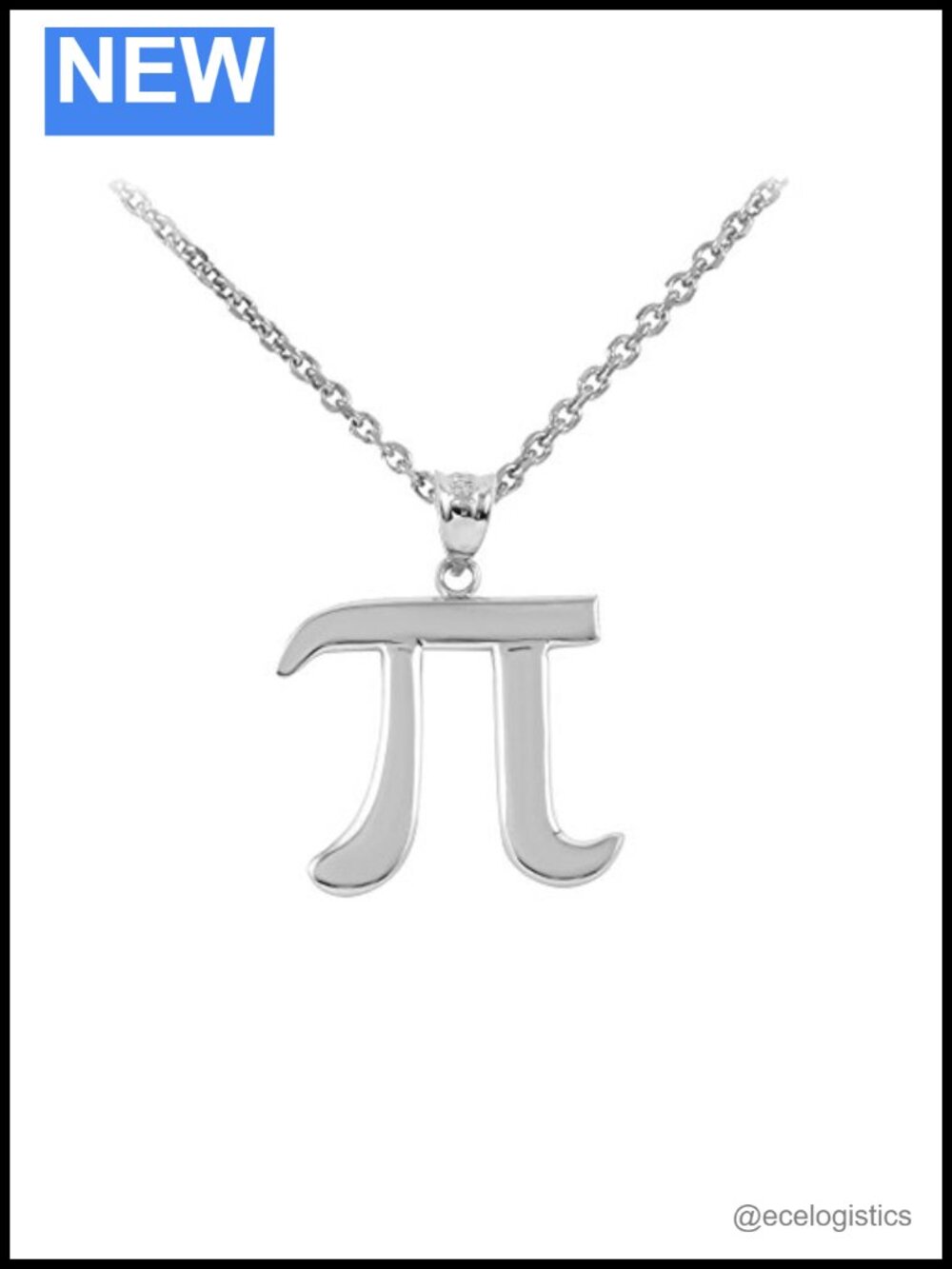 925 Sterling Silver Mathematical Pi Symbol Pendant Necklace 18"